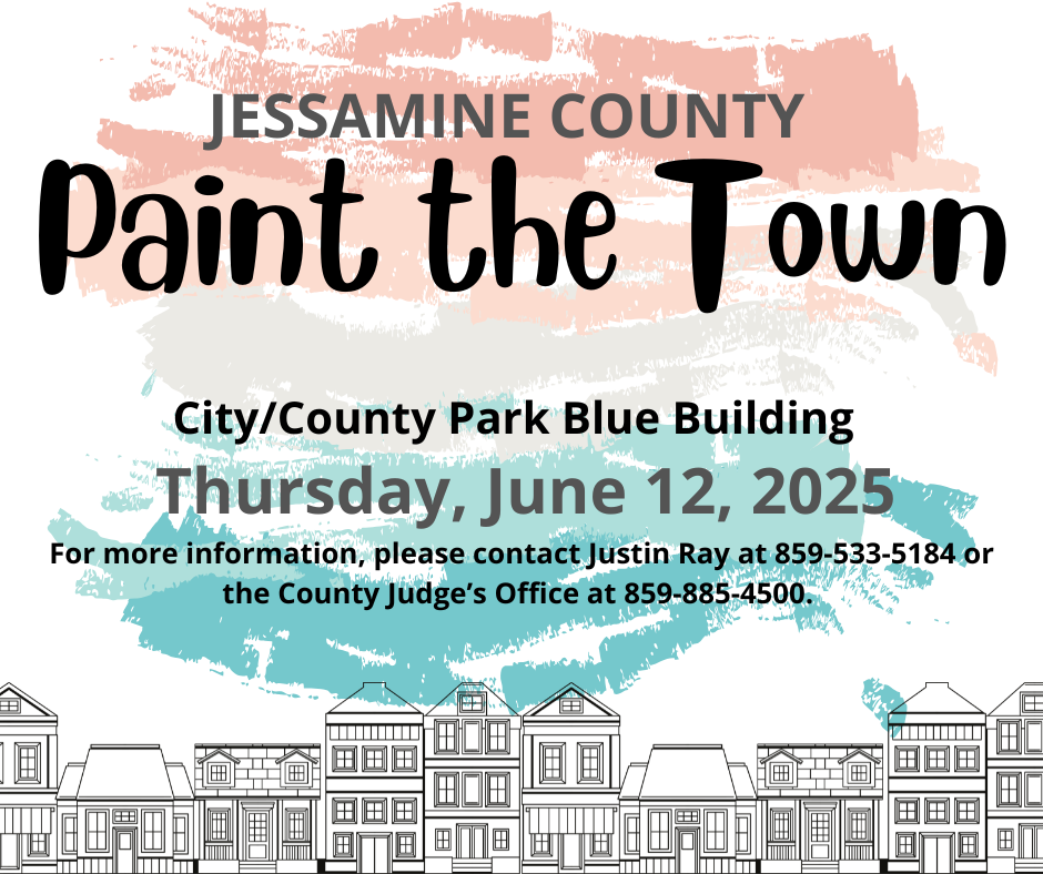 Community members of all ages collaborate during the 2025 Paint the Town project in Jessamine County, Kentucky, bringing vibrant art to the streets.